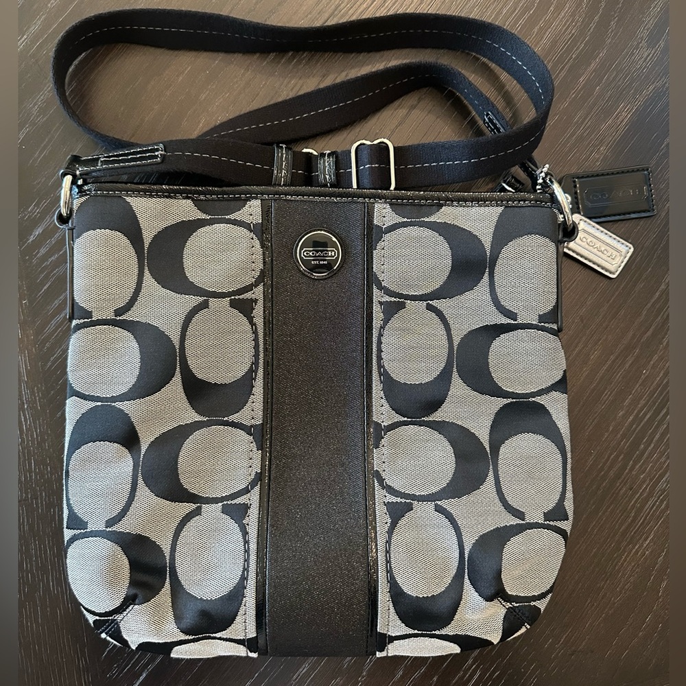 Coach Signature Stripe Purse - Brand New